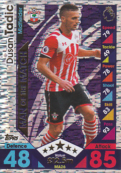 Dusan Tadic Southampton 2016/17 Topps Match Attax Man of the Match #MA26